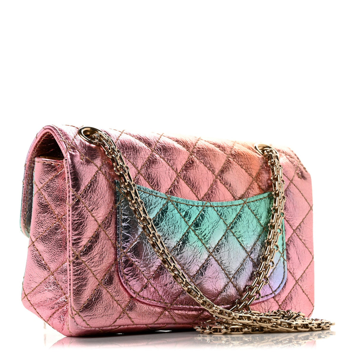 Metallic Goatskin Quilted Mini 2.55 Reissue Flap Multicolor