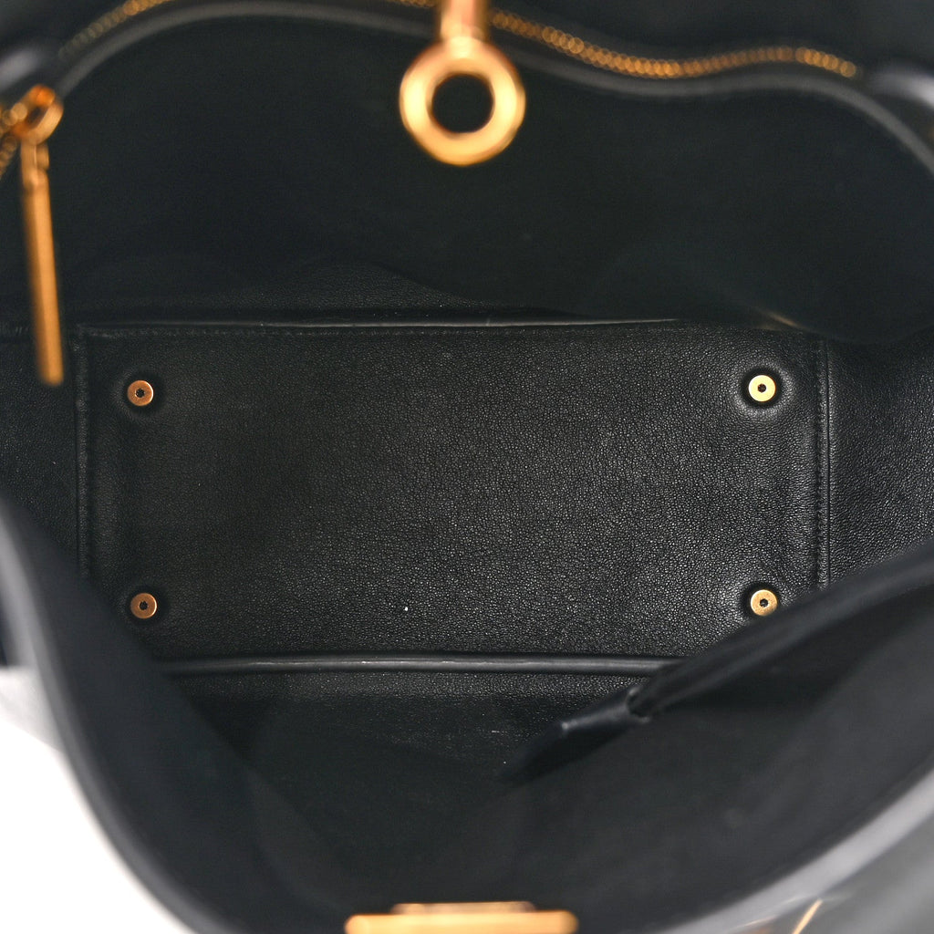 Smooth Calfskin Small Bel Air Hobo Bag Black