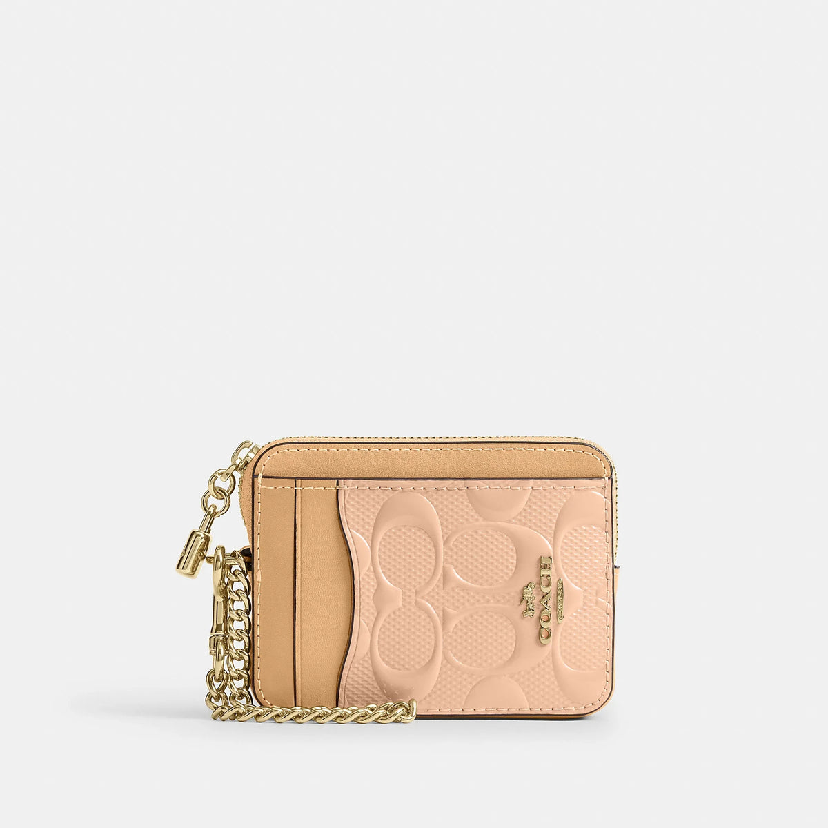 Coach Outlet Zip Card Case In Signature Leather With Charm