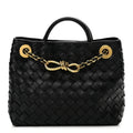 Nappa Intrecciato Small Andiamo With Chain Shoulder Bag Black