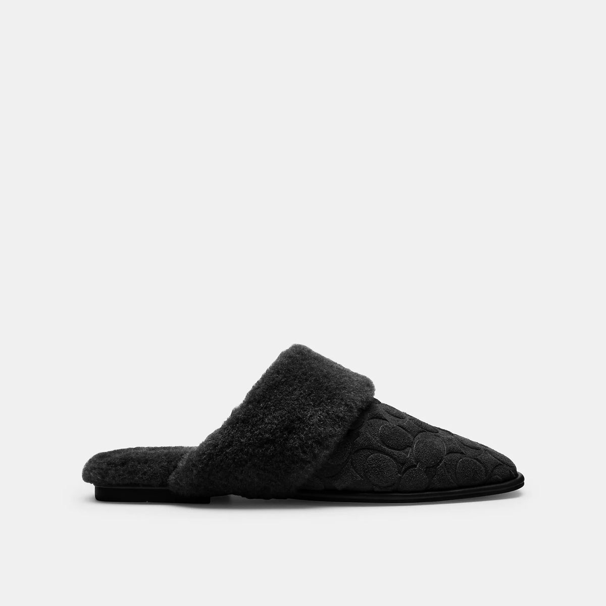 Coach Outlet Sherpa Flat Mule In Signature Suede