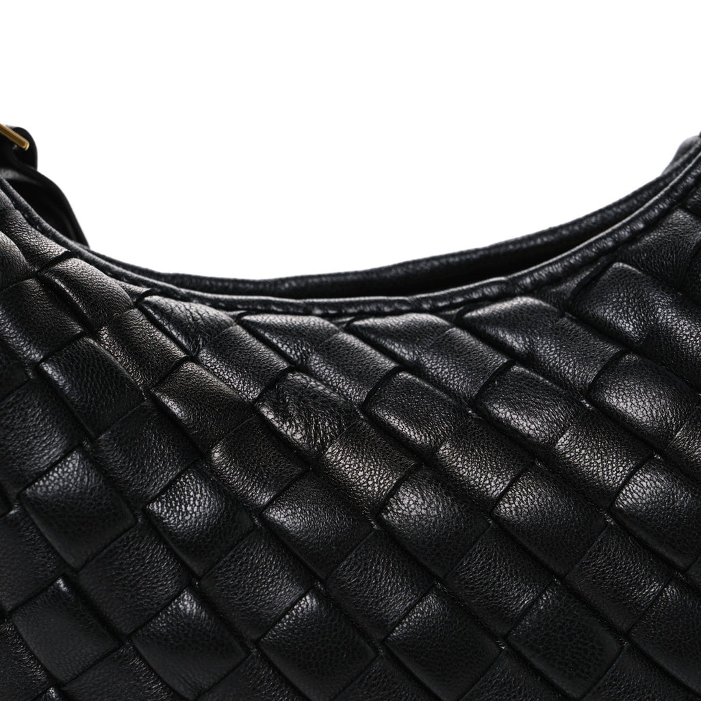 Nappa Intrecciato Baby Veneta Hobo Black