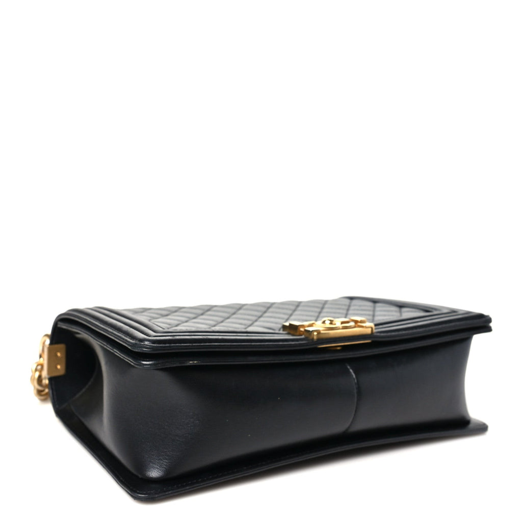Lambskin Quilted New Medium Boy Flap Black