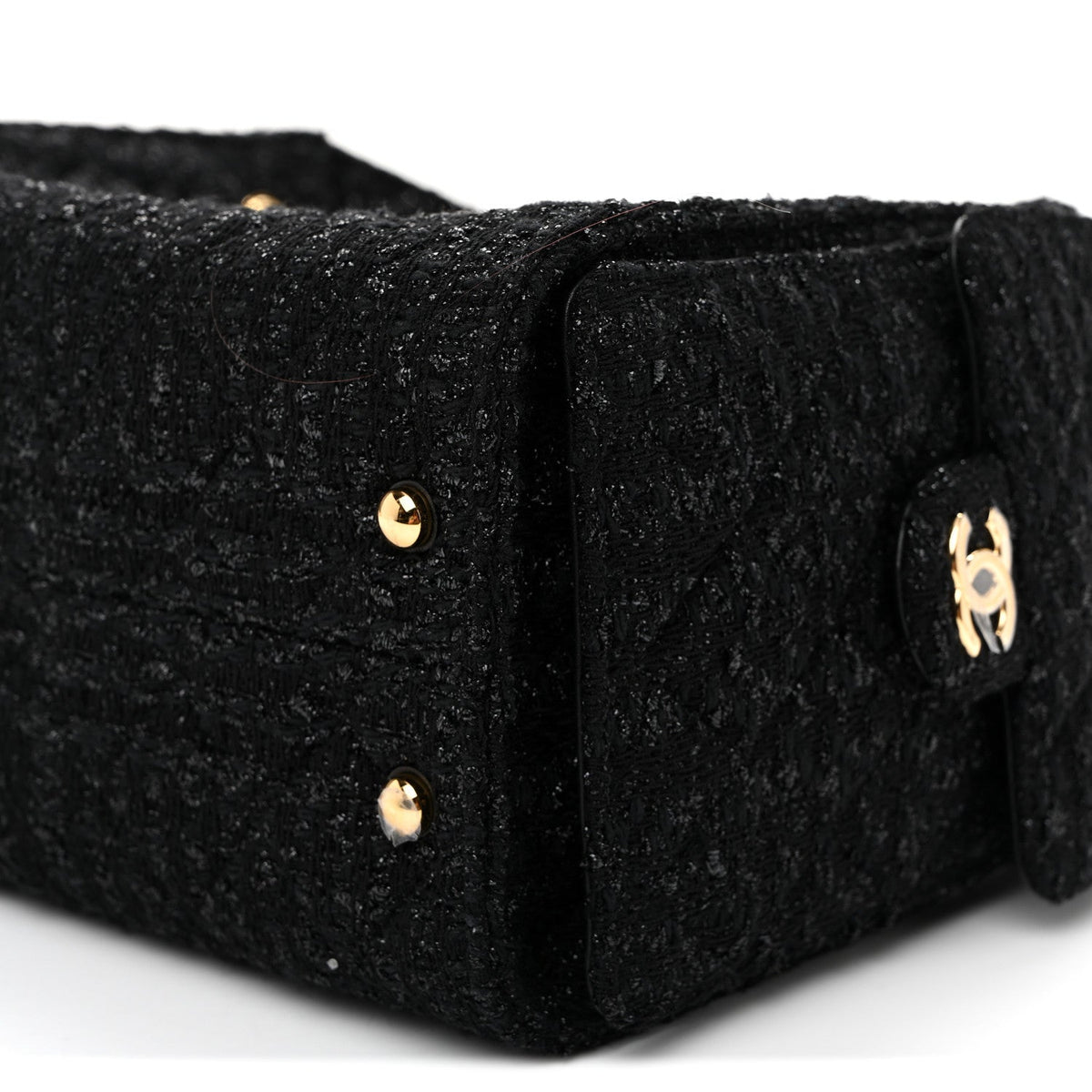 Tweed Quilted Small Chanel 25 Handbag Black