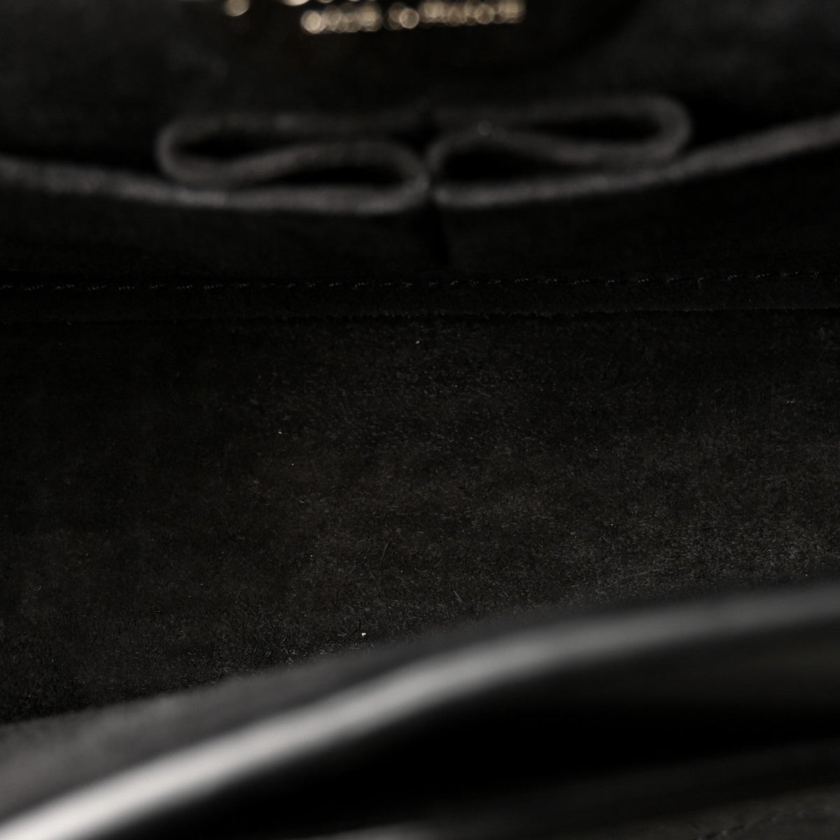 Suede Quilted Medium Double Flap Black