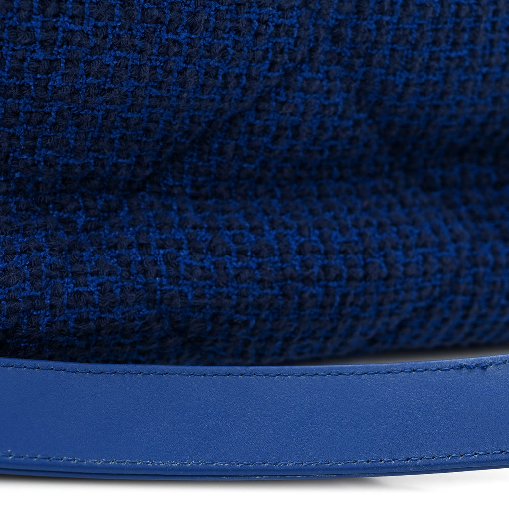 Tweed Quilted Large Chanel 19 Flap Blue