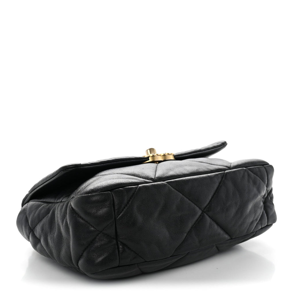 Lambskin Quilted Medium Chanel 19 Flap Black