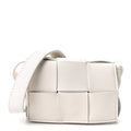 Lambskin Maxi Intrecciato Extra Mini Cassette Crossbody Bag White