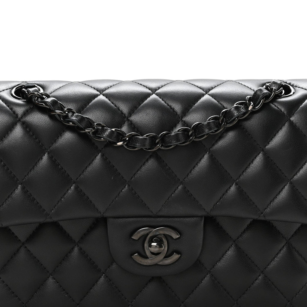 Lambskin Quilted Small Double Flap So Black