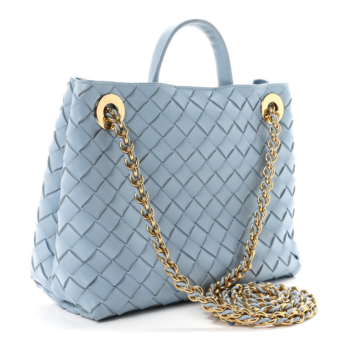 Nappa Intrecciato Small Andiamo Shoulder Bag Ice