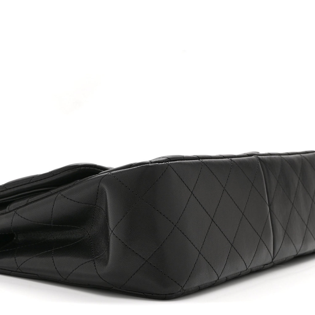 Lambskin Quilted Jumbo Double Flap So Black