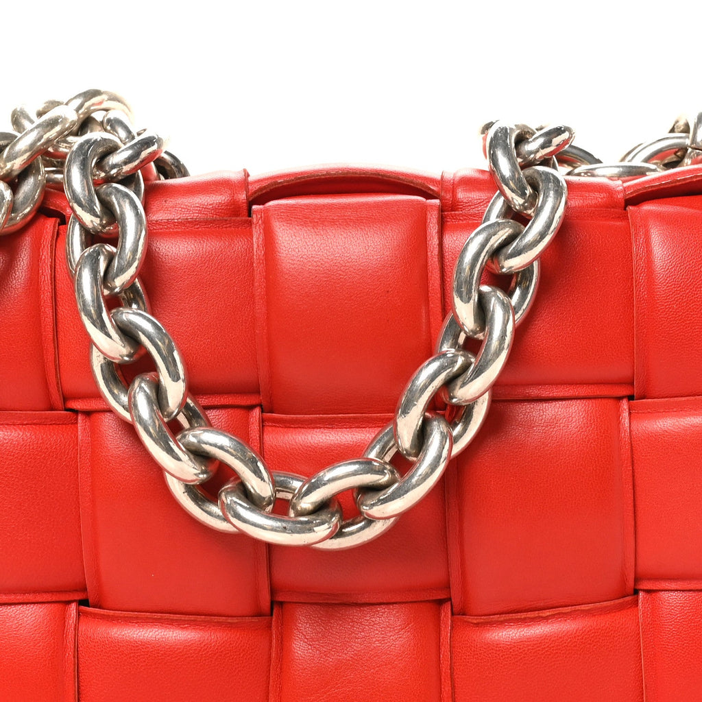Lambskin Maxi Intreccio Padded Chain Cassette Crossbody Bag Nail Polish