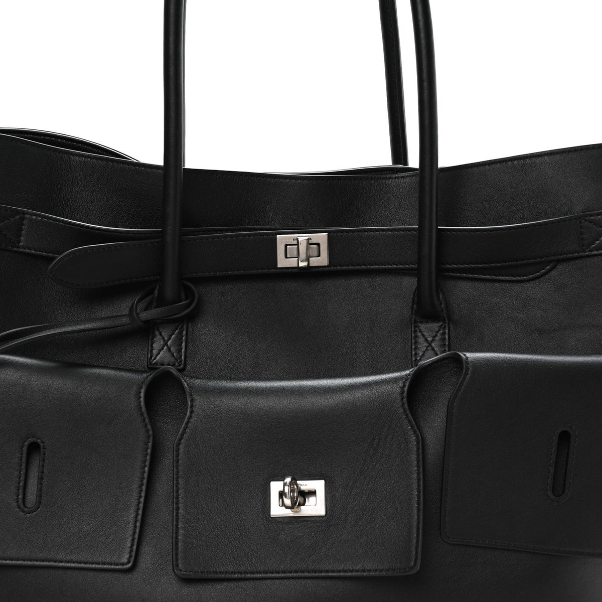 Smooth Calfskin Large Bel Air Carry All Bag Black