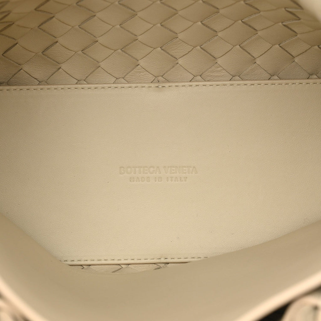 Nappa Intrecciato Medium Andiamo Shoulder Bag Sea Salt