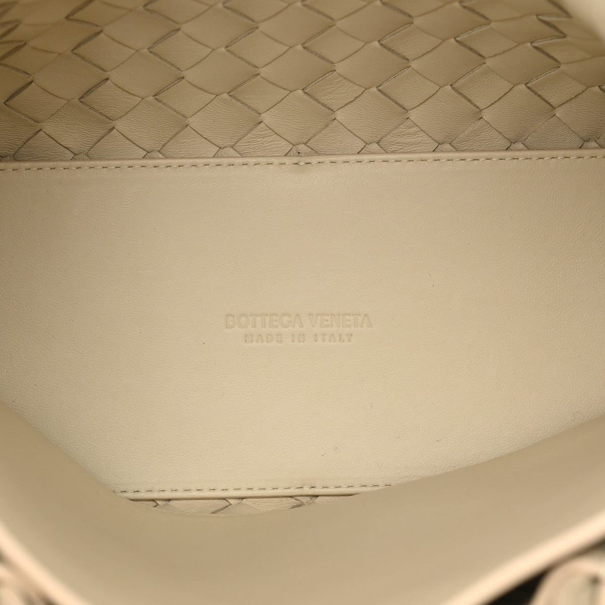 Nappa Intrecciato Medium Andiamo Shoulder Bag Sea Salt