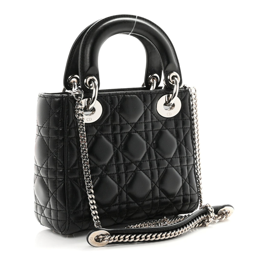 Lambskin Cannage Mini Lady Dior Black