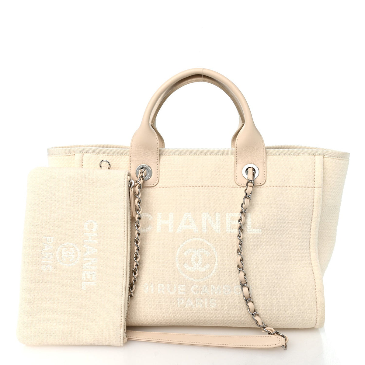 Mixed Fibers Small Deauville Tote White