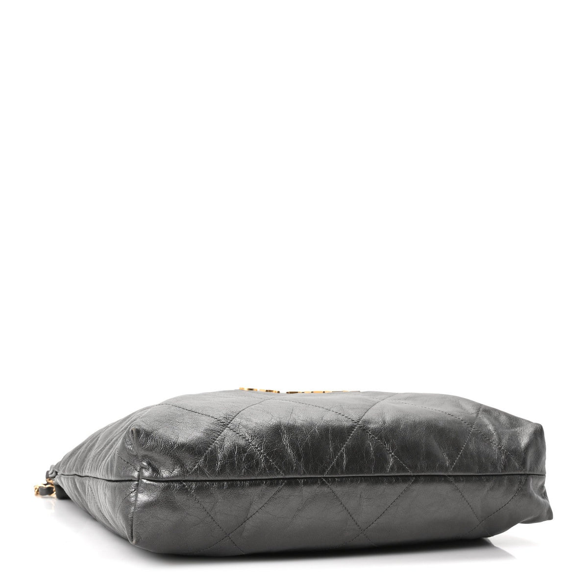 Metallic Calfskin Quilted Chanel 22 Ruthenium