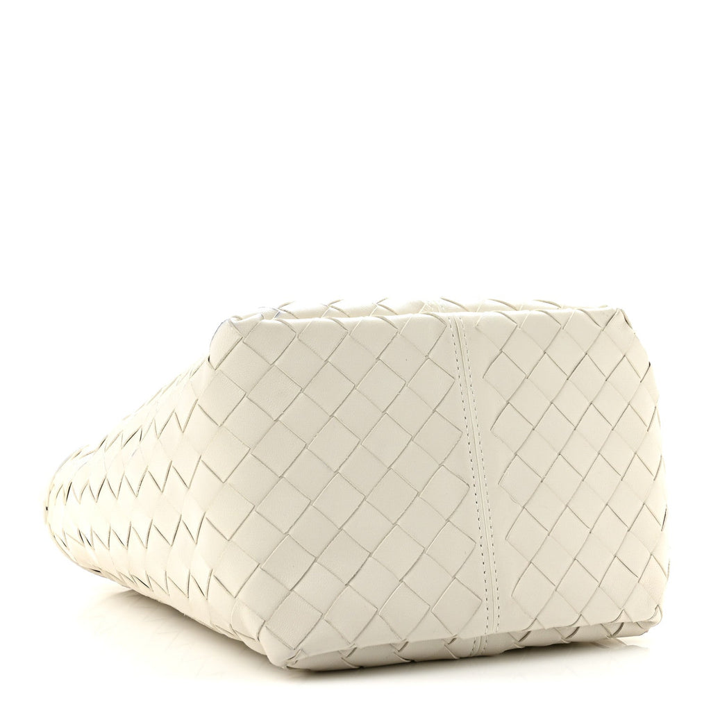 Nappa Intrecciato Small Flip Flap Tote Chalk