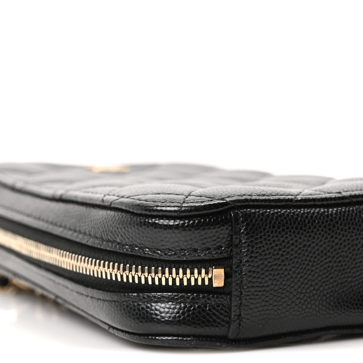 Caviar Quilted Phone Holder Wallet On Chain WOC Black
