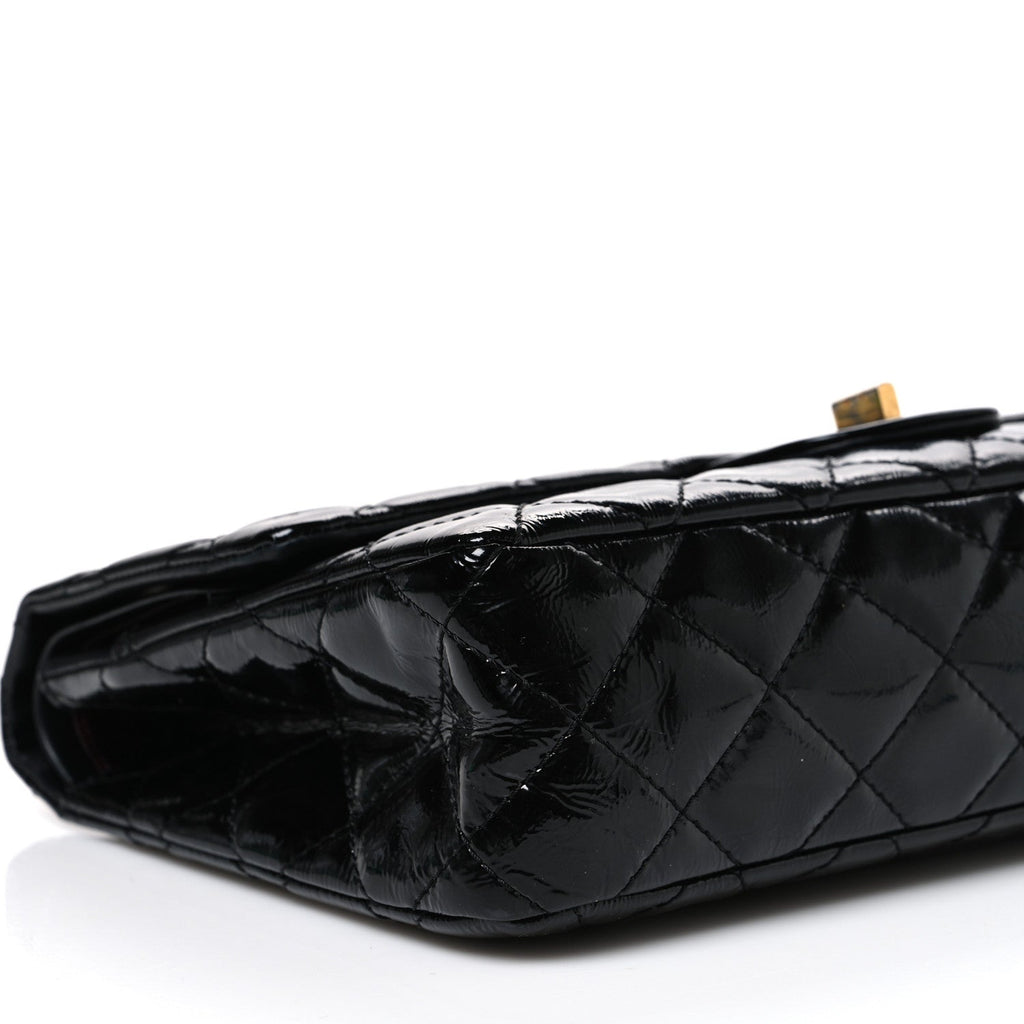 Distressed Patent Quilted 2.55 Reissue 227 Flap Black