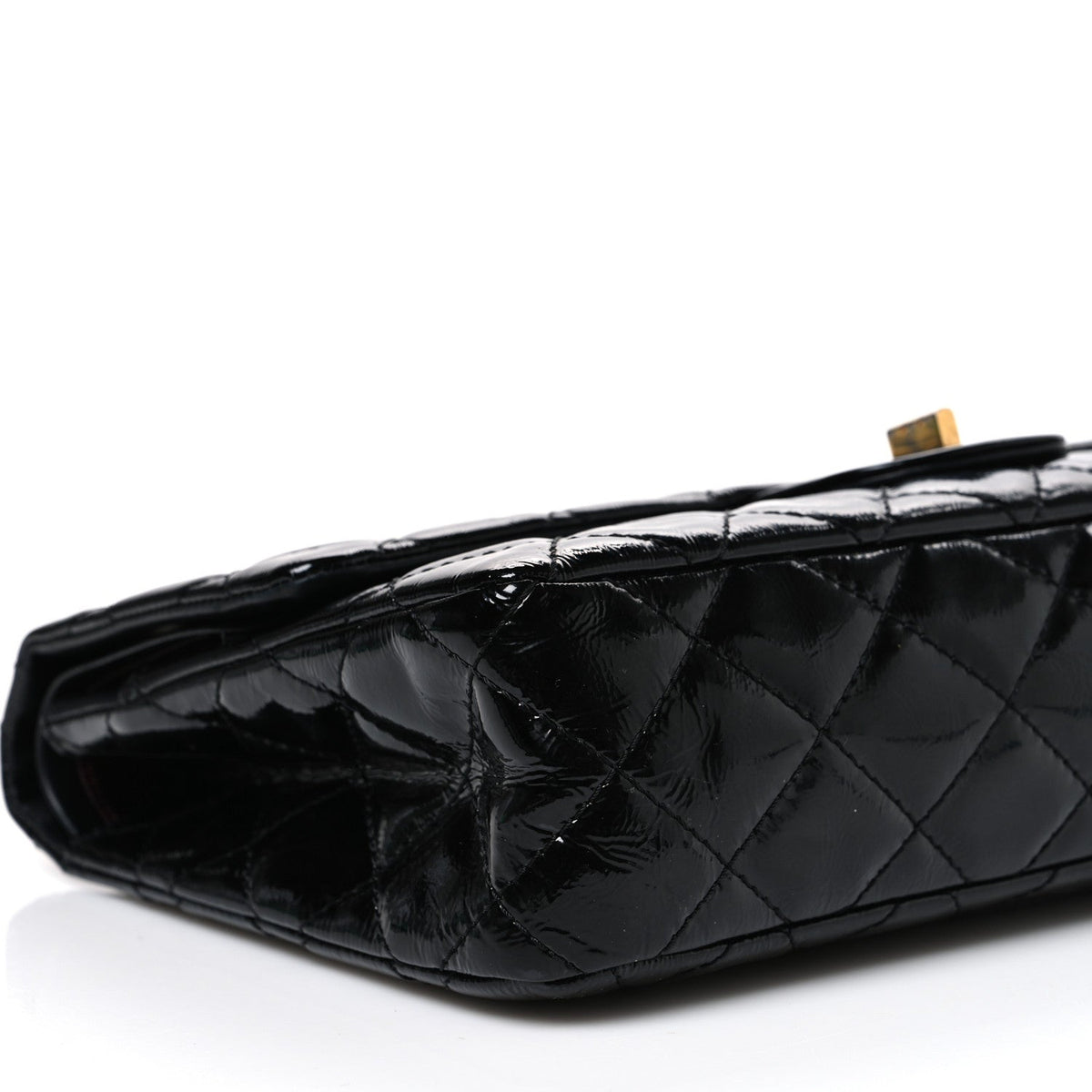 Distressed Patent Quilted 2.55 Reissue 227 Flap Black