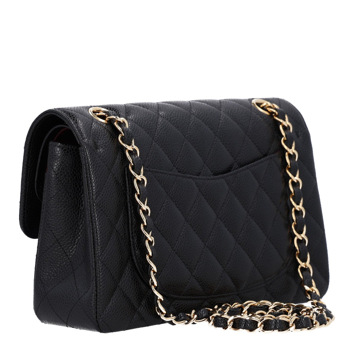 Caviar Quilted Small Double Flap Black