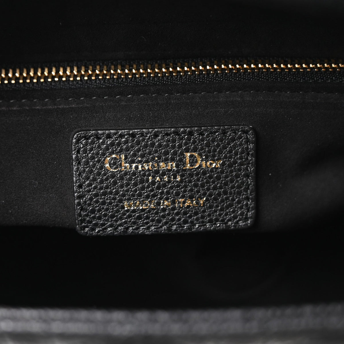Grained Calfskin Cannage Medium Lady Dior Black