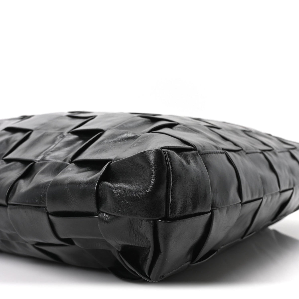 Paper Calfskin Maxi Intrecciato Cassette Tote Black