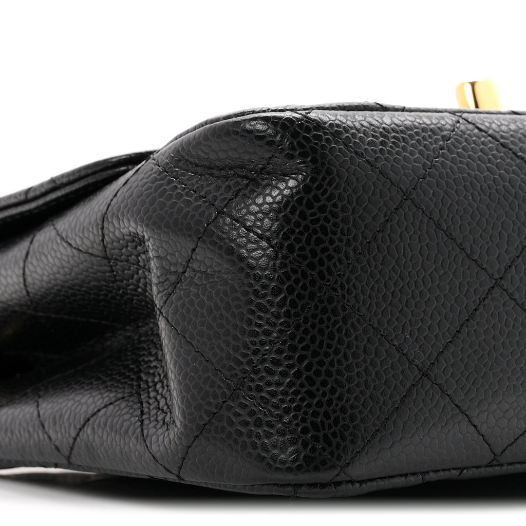 Caviar Quilted Mini Square Flap Black