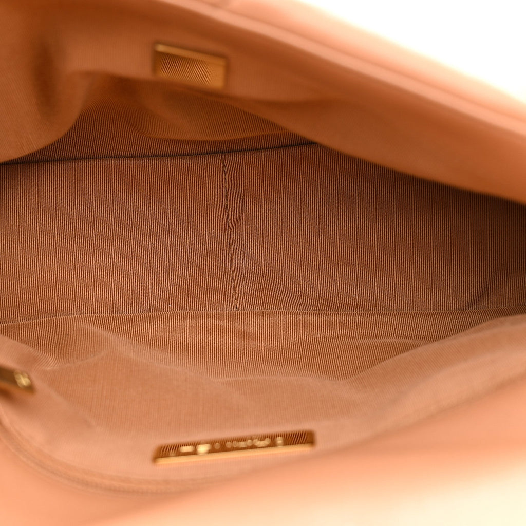 Lambskin Quilted Medium Chanel 19 Flap Brown