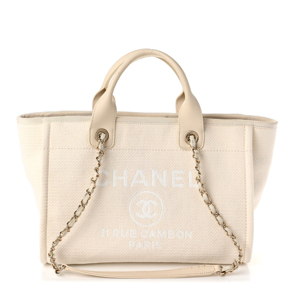 Mixed Fibers Small Deauville Tote White