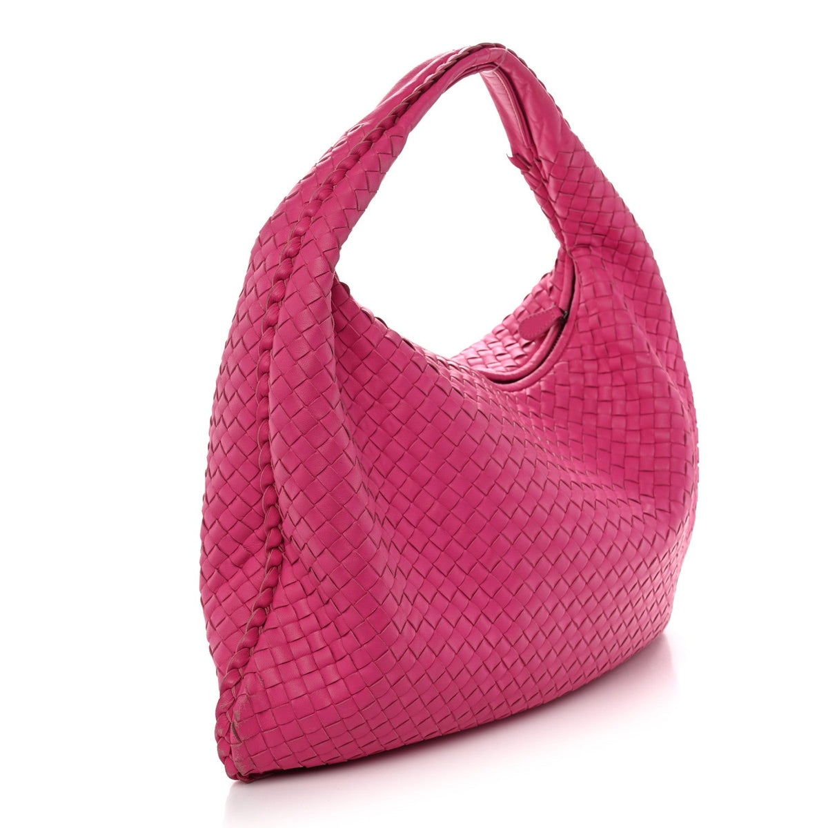 Nappa Intrecciato Medium Veneta Hobo Rosa Shock