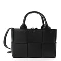 Grained Calfskin Maxi Intrecciato Mini Arco Tote Black