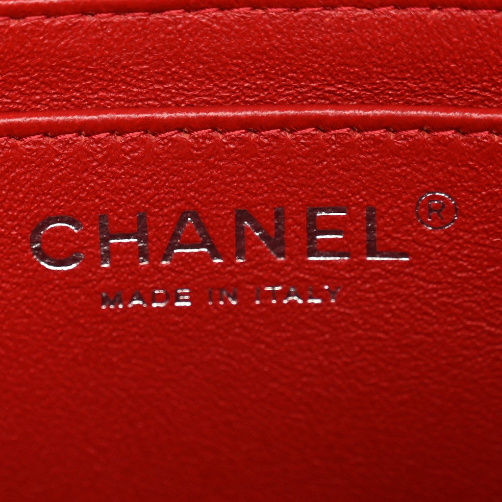 Caviar Quilted Mini Rectangular Flap Red