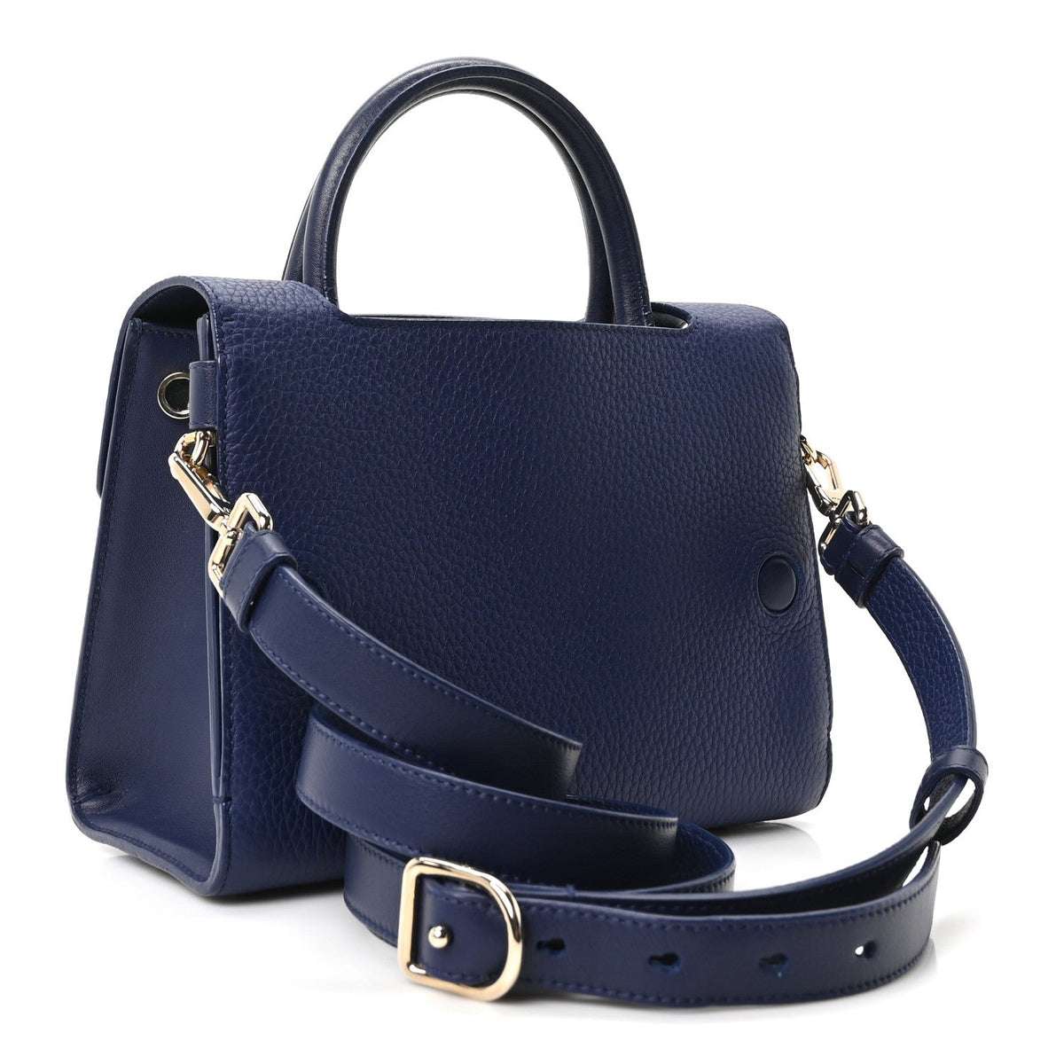 Grained Calfskin Mini Diorever Flap Blue Gri