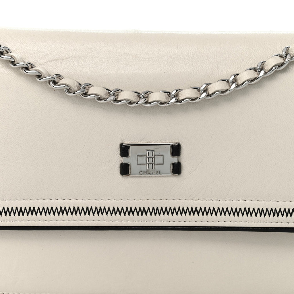Lambskin Reissue Wallet On Chain WOC White