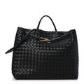 Nappa Intrecciato Large Andiamo Shoulder Bag Black