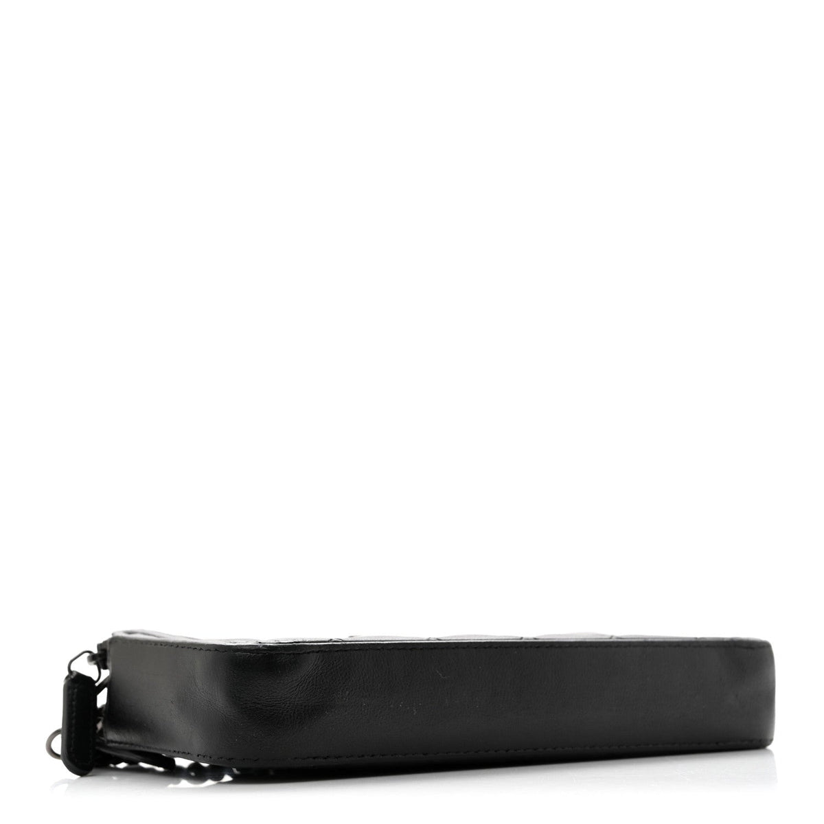Lambskin Quilted Small Boy Clutch With Chain So Black