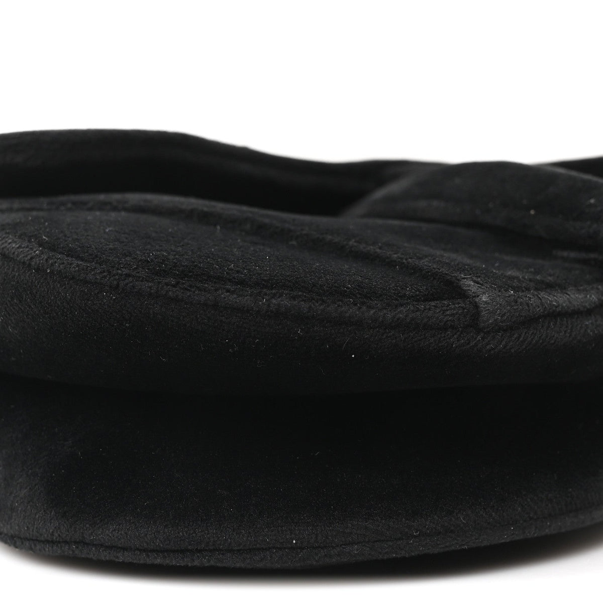 Velvet Crystal Mini Saddle Bag Black