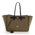 Canvas Smooth Calfskin Medium Bel Air Carry All Bag Khaki