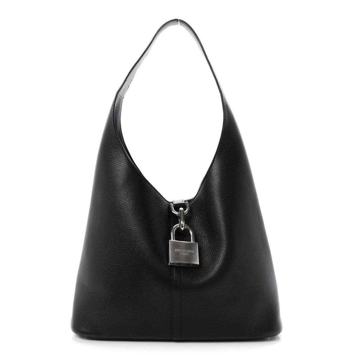 Grained Calfskin Medium Locker Hobo Black