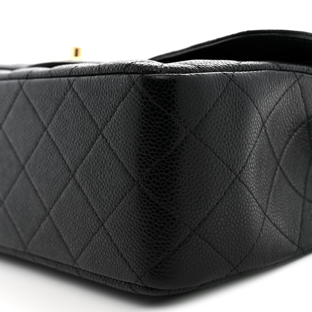 Caviar Quilted Jumbo Double Flap Black