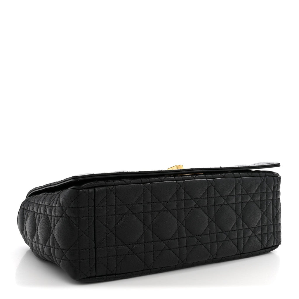 Grained Calfskin Cannage Large Caro Bag Black