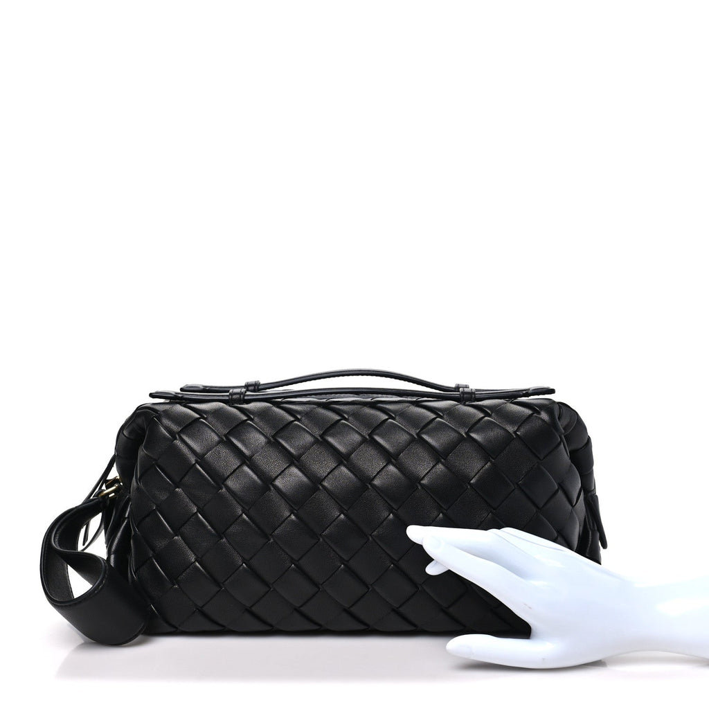 Nappa Intrecciato Gioco Top Handle Bag Black