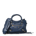 Agneau Classic Gold Hardware Mini City Bleu Roi