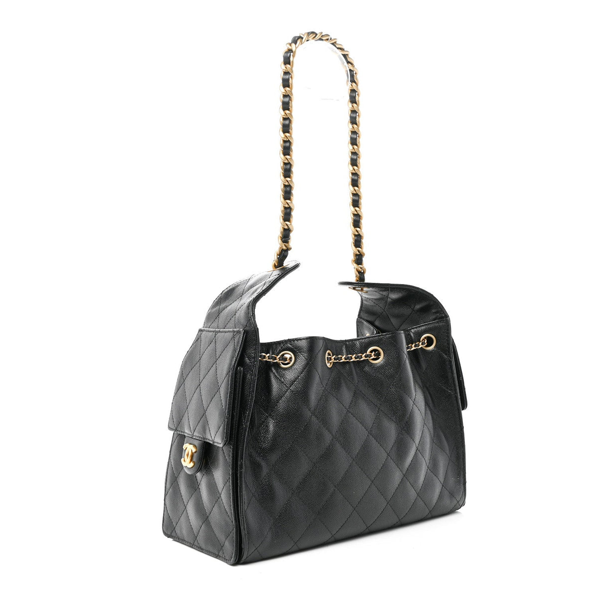 Caviar Quilted Small Chanel 25 Handbag Black