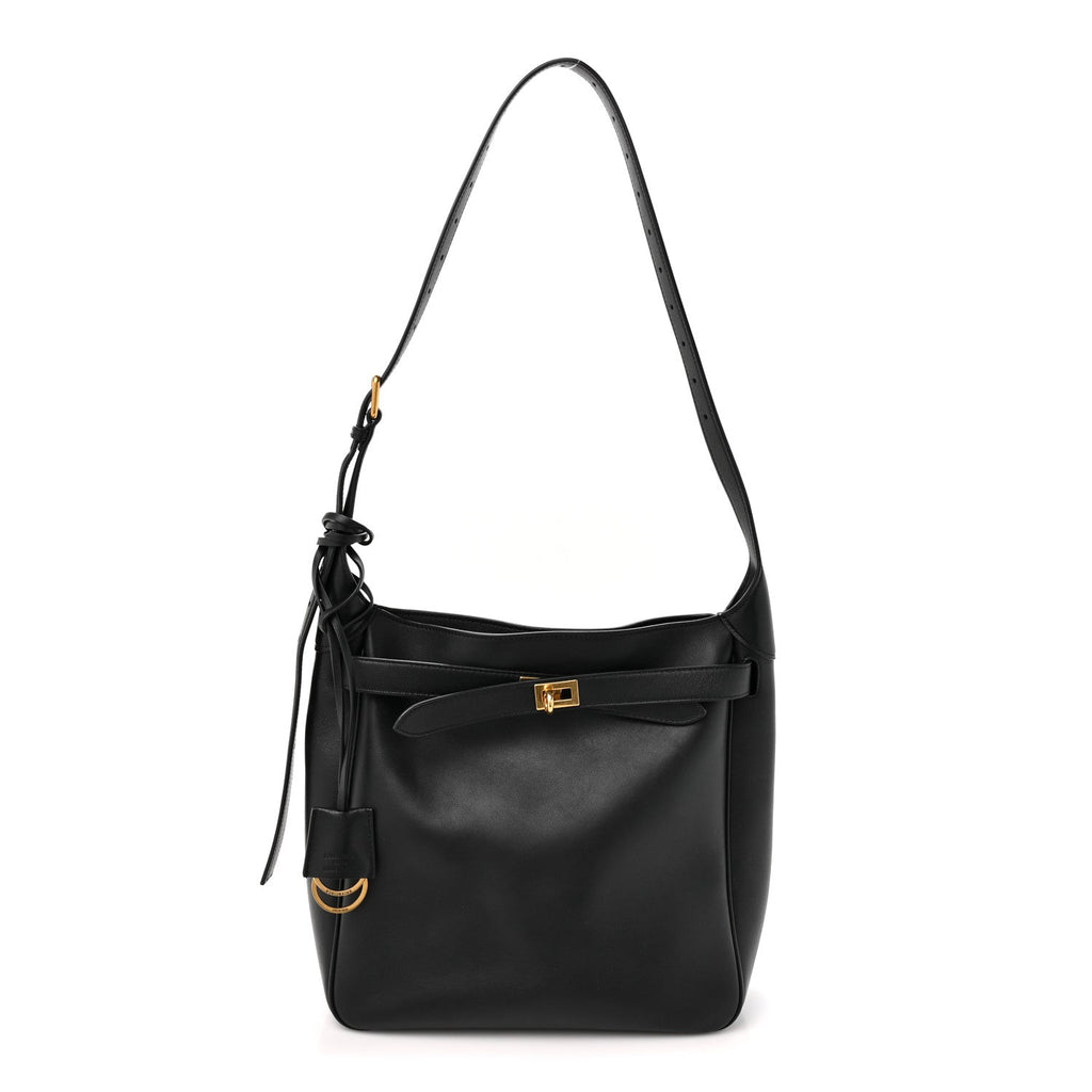 Smooth Calfskin Small Bel Air Hobo Bag Black