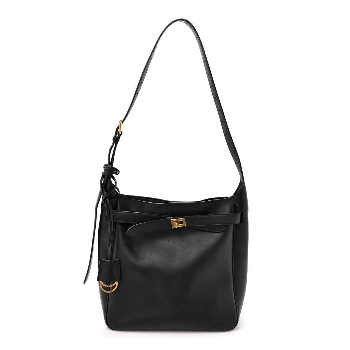 Smooth Calfskin Small Bel Air Hobo Bag Black