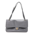 Grained Calfskin Small Souplissimo Maxi Flap Grey